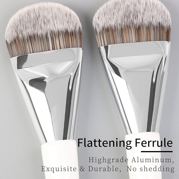 Liquid Foundation Brush, Flat Foundation Brush for Liquid Makeup, Make up Brush for Liquid Foundation, Flat Makeup Brush for Foundation, Makeup Brushes Foundation - White, 820