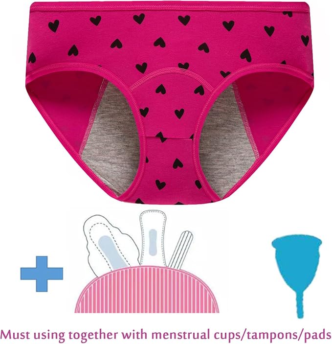 Demifill Teen Girls Period Underwear Cotton Soft Women Panties For Teens Briefs