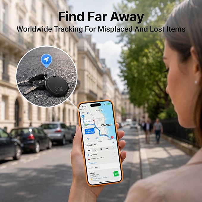 Air Tracker Tags 4 Pack with 4 Cases, Item Finder for Apple Find My (iOS Only)