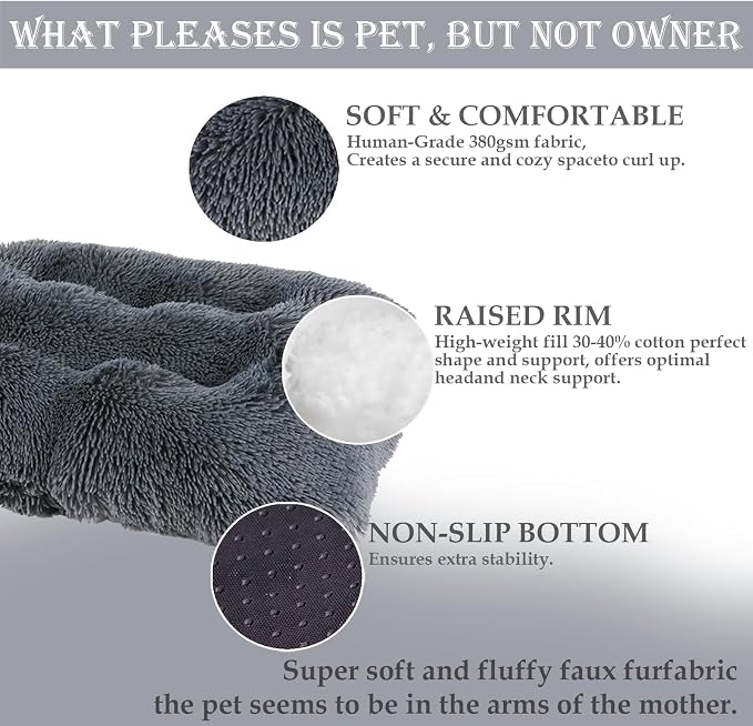 Washable Calming Dog & Cat Bed for Ultra Large Small Medium Size Pet | Calming Cute Warming Mat House Supply Indoor, 8 Sized Deal Necessity Essential Furniture for Boy Girl Puppy Kitten kitty