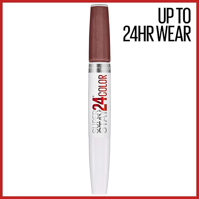 MAYBELLINE Super Stay 24, 2-Step Liquid Lipstick Makeup, Long Lasting Highly Pigmented Color with Moisturizing Balm, Constant Cocoa, Brown, 1 Count (Pack of 2)