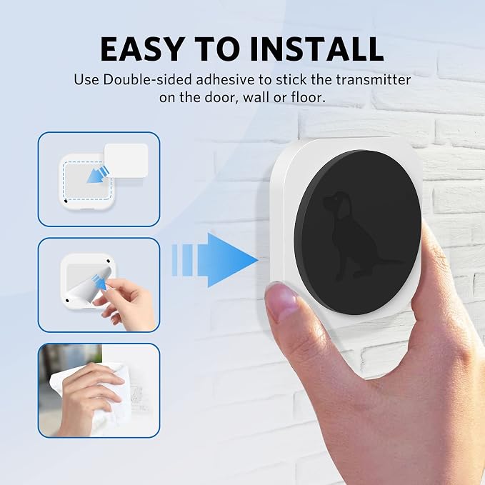 Dog Bell for Door Potty Training, Wireless Doggie Door Bell Operating at 1000 Feet with IP65 Waterproof Touch Button, CD Quality Sound & 4 Notification Modes