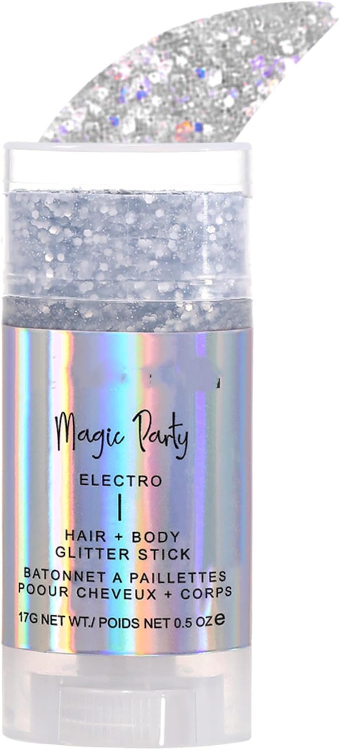 MAEPEOR Body Glitter Stick 6 Colors Holographic Mermaid Sequins Chunky Face Glitter Stick Singer Concerts or Music Festival Rave Body Makeup (Color 06)