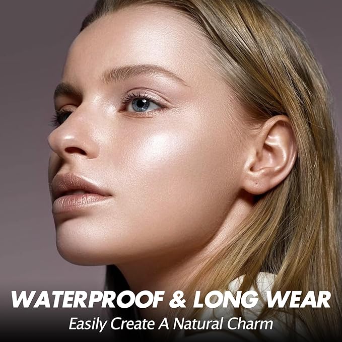 FOCALLURE Shimmer Face Highlighter Makeup Powder, Gel to Powder Glow Finish, Leaving a Lightweight & Healthy Radiance, Long Lasting Luminous Face Body Highlighter Makeup,BR01 cookie Planet