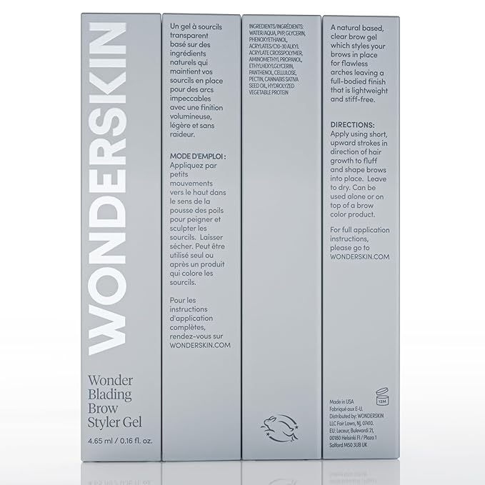 Wonderskin Wonder Blading Brow Styler Gel, Long Lasting Clear Eyebrow Gel, Lightweight and Volumizing Brow Styler