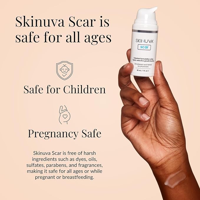 Skinuva® Next Generation Scar Cream - Advanced Scar Cream Formulated with Growth Factors (0.5 oz)