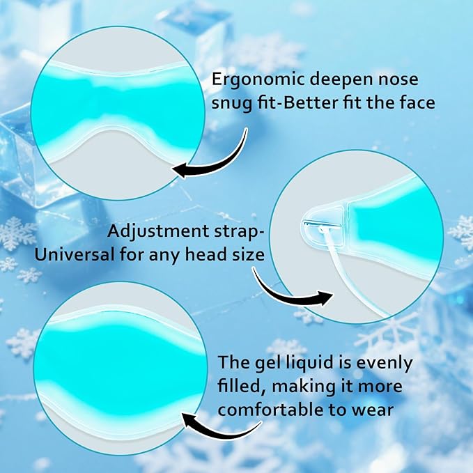 2 Therapeutic Spa Gel Bead Eye Masks - Hot/Cold Reusable Ice Packs - Compress Therapy for Puffy Eyes, Dark Circles, Headaches, Migraines, Stress Relief