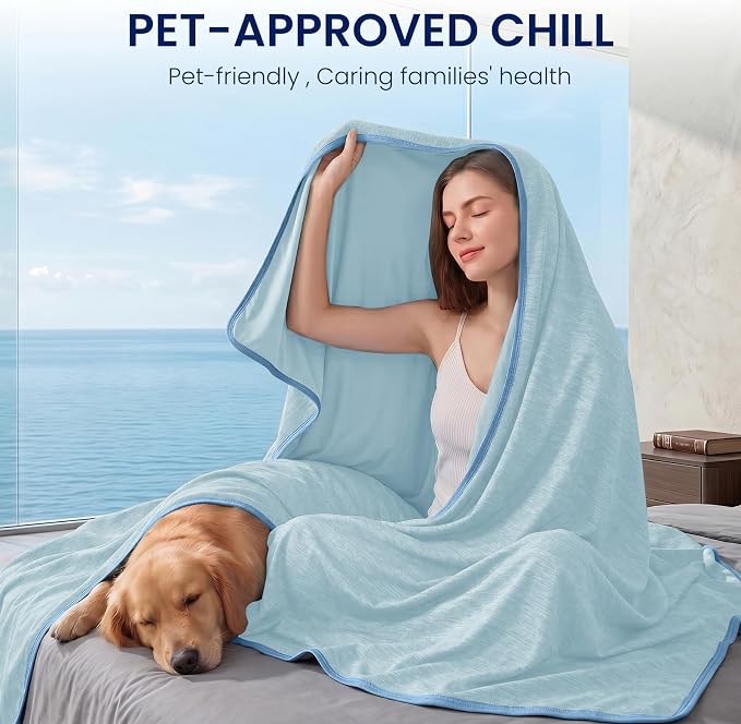 Cooling Blanket King Size 90"x108" for Hot Sleepers Summer Blanket | Absorbs Heat Cold Summer Blanket for Night Sweats & Menopause Q-Max>0.5 Lightweight Breathable Soft Double-Side Cooling