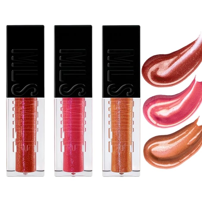 Lip Glow Oil Set – Hydrating & Moisturizing Lip Gloss Oils | High-Shine, Long-Lasting Non-Sticky Lip Care for Smooth Glimmer Finish, Plump Lips | Gift for Women & Girls 3Pcs (Set B)