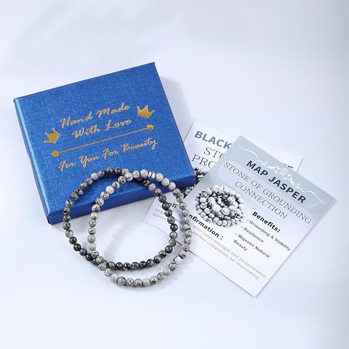NCB 2.3-Piece 4mm Natural Crystal Gemstone Stretch Bracelets – Handmade Reiki Energy Healing Jewelry for Meditation,Yoga, Unisex
