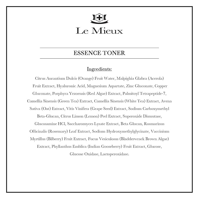 Le Mieux Essence Toner - Serum-Infused Moisturizing Facial Toner Spray with Peptides, Enzymes & Marine Algae, Hyaluronic Face Spray for Sensitive Skin (6 oz / 180 ml)