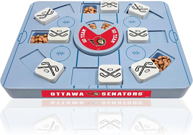 Pets First NHL Ottawa Senators Large Puzzle Toy, New Size, Interactive Dog Treat & Slow Feeding Toy