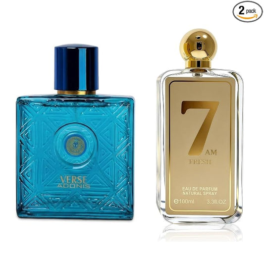 AFLUXE Verse Adonis & 7AM Fresh Combo Men Cologne 3.4 Fl. Oz Men's Perfume, Refreshing Combination of Woody & Floral Scents, Eau De Parfum for Men Verse Adonismen& Best Gift