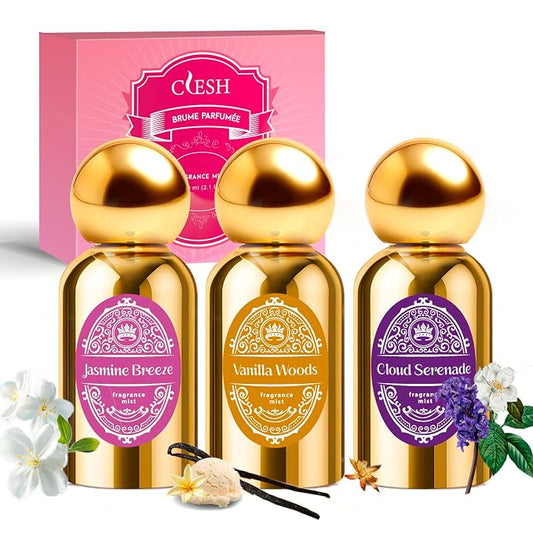 Body Spray for Women, Fragrance Mist, 3 Pack Travel Size Set, 60ml/2.1 fl oz, Vanilla Woods, Cloud Serenade, Jasmine Breeze