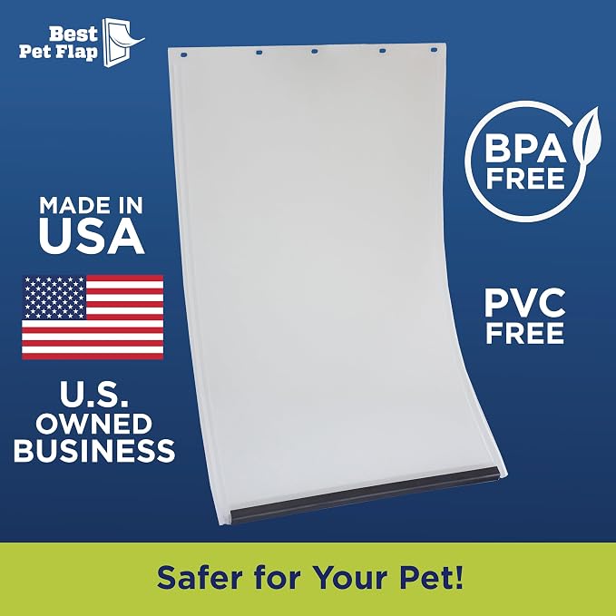Best Pet Flap Large Replacement Dog Door Non PVC Flap Fits PetSafe PAC11-11039 - Measures 10 1/8" x 16 7/8" Longer Lasting, Most Energy Efficient, Less Shrinkage, BPA Free (Pack of 2)