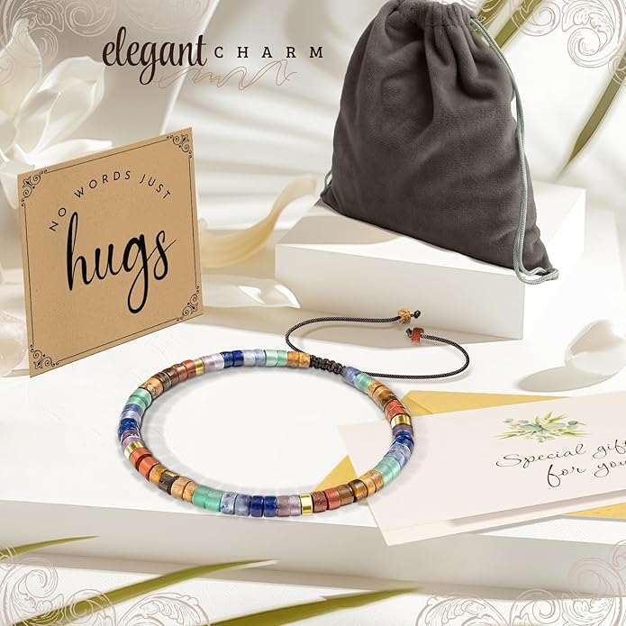 Inspirational Gifts Bracelets for Women: Valentines Mothers Day Birthday Gifts for Women Friends Sister Mom - Healing Natural Stone Beads Bracelets Thinking of you Get Well Soon Gift for Women