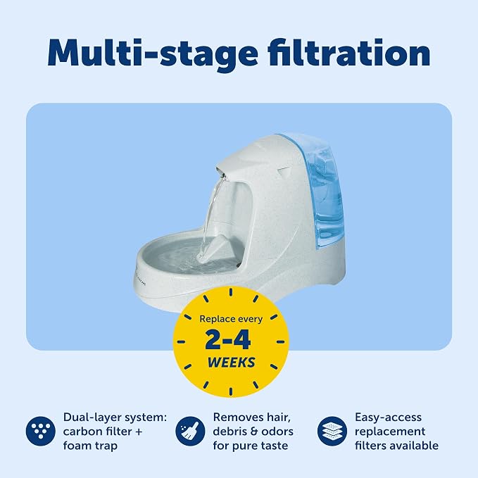 PetSafe Drinkwell Platinum Cat Water Fountain, 168 oz/5L, Grey | Free-Falling Stream Encourages Drinking, Dishwasher Safe, Large Capacity, Includes Replaceable Carbon Filter