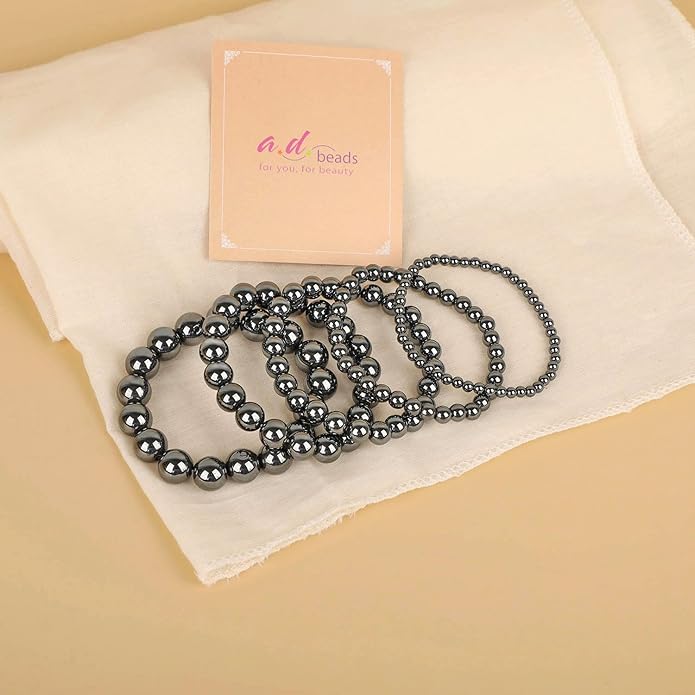 AD Beads Handmade Gemstone Stretch Elastic Bracelet Crystal Healing Reiki Nature's Beauty and Spiritual Essence Unisex