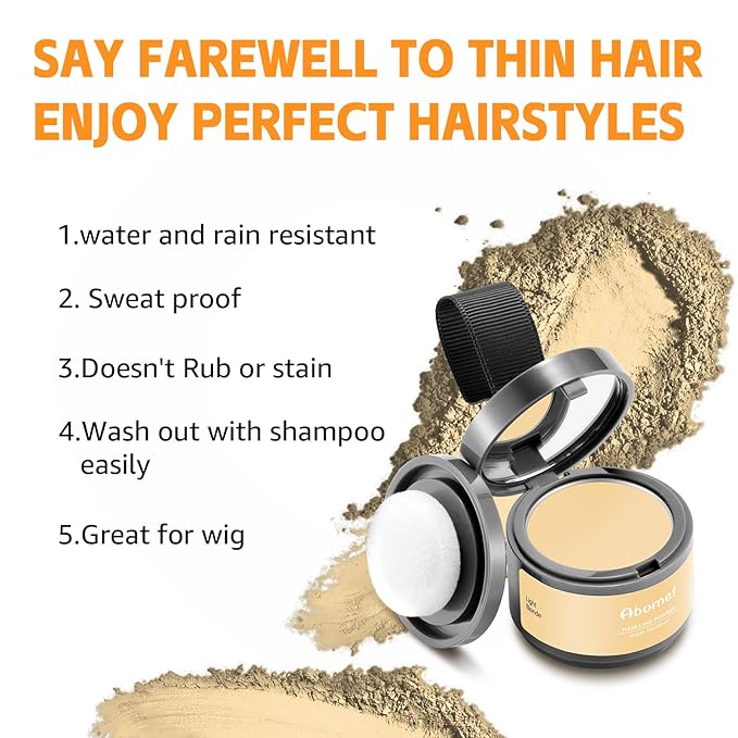 Root Touch Up Instantly Gray Hair Coverage Hairline Powder, Light Blonde, Hair Fibers For Thinning Hair For Women & Men