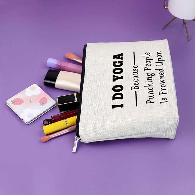 Yoga Gifts for Women Yoga Lover Gift Makeup Bag Birthday Gifts for Yoga Lover Girls Sister Gifts from Sister Cosmetic Bag Thank You Gifts Christmas Gifts for Her Cosmetic Travel Pouch