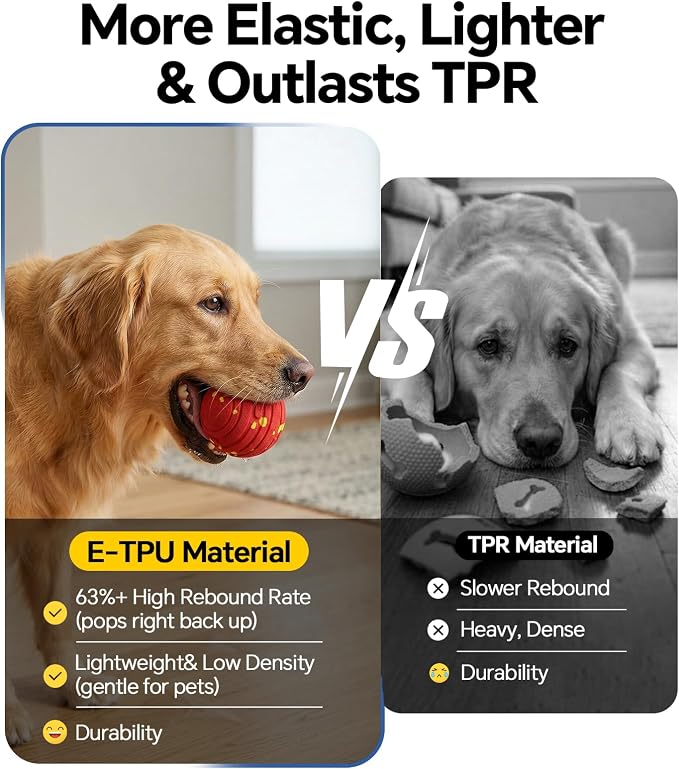 Interactive Dog Toys with Remote Control,Active Rolling Balls with 3 Play Modes, Auto-Moving, Bouncing, High-Resilience E-TPU Chew Resistant IPX6 Waterproof Indoor&Outdoor Use, Toys Dogs