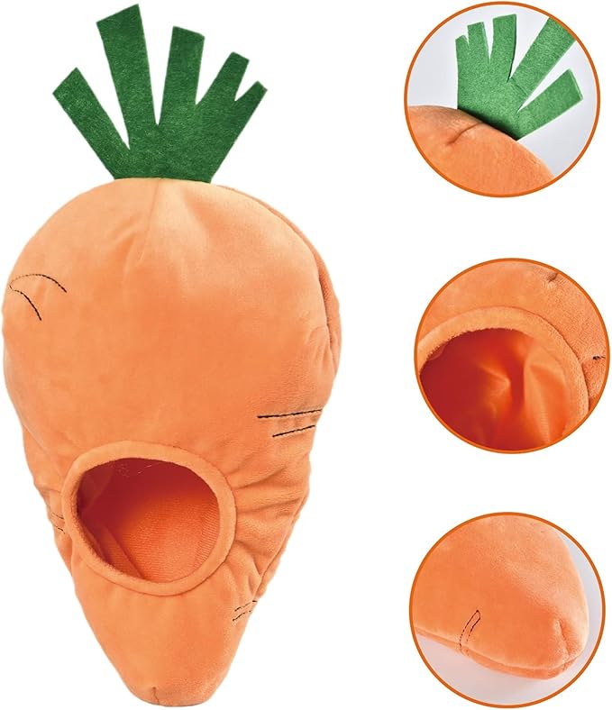 Amazon Basics Interactive Hide and Seek Squeaky Dog Plush Toy with Squeaker for Small Dogs, Rabbit and Carrot, Orange and White, 5-Pack