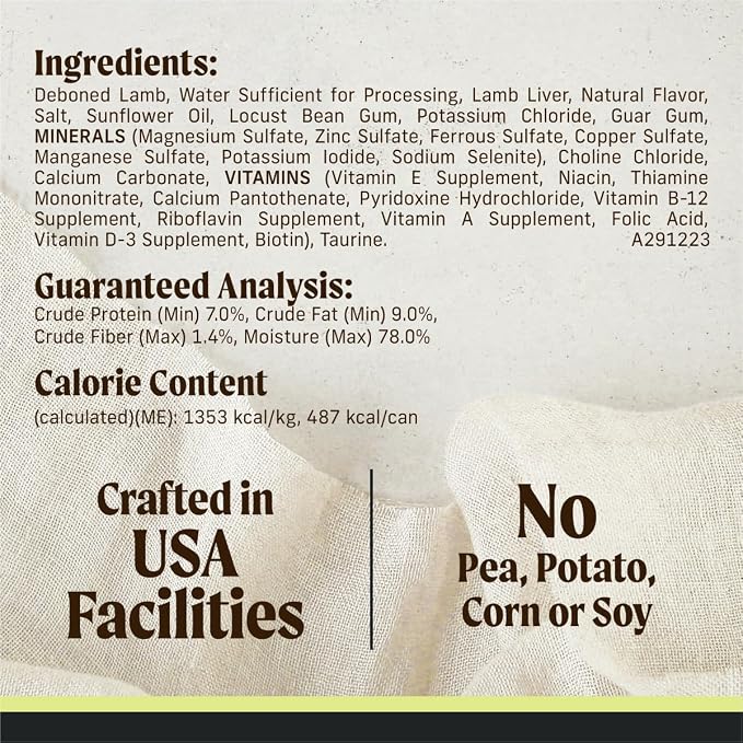 Merrick Limited Ingredient Lamb Wet Dog Food, Pack of 12, 12.7 oz Cans | Premium, grain-free and poultry-free, natural lamp recipe for complete balanced nutrition for adult dogs