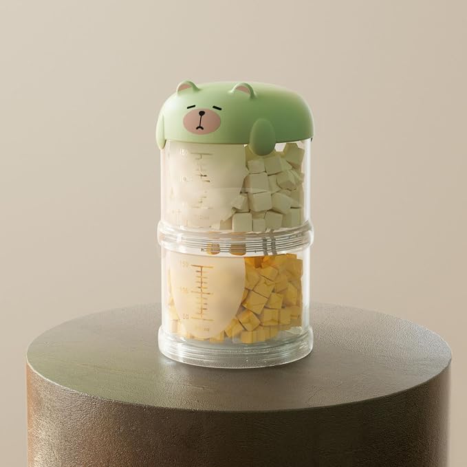 Outdoor Dog Treat holder Airtight, 2025 New Upgrade Large Cute Dog Treat Jar with Lids, Classified Storage Pet Food packaging Jar Treat Bottle, Multi-functional Multi-layer Dispenser (Green, 2 Layer)