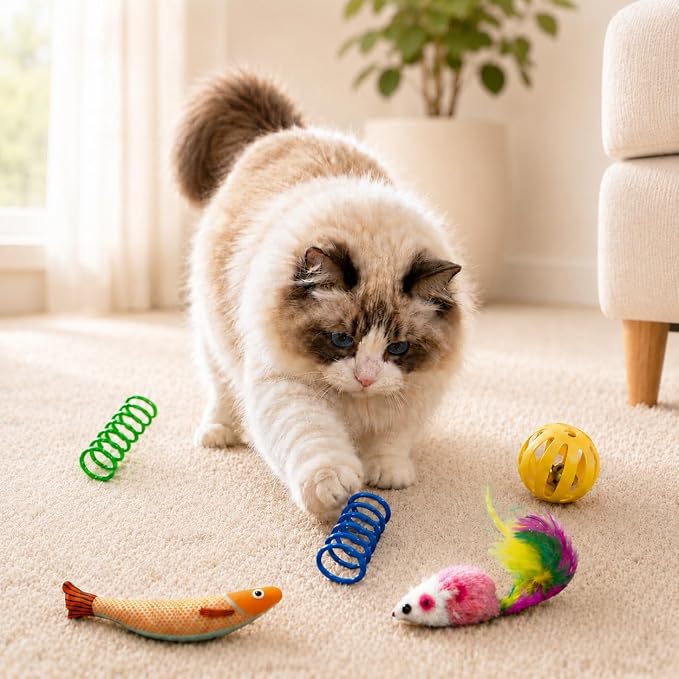 Cat Toys for Indoor Cats, 44 Pack Interactive Cat Toy Set for Kitten