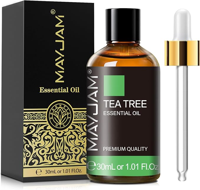 MAYJAM Tea Tree Essential Oil for Diffuser Soap Candle Making, 1.01fl.oz | Long Lasting Scents, Tea Tree Oil for Skin Face Nails Hair, Ideal for Home and Office