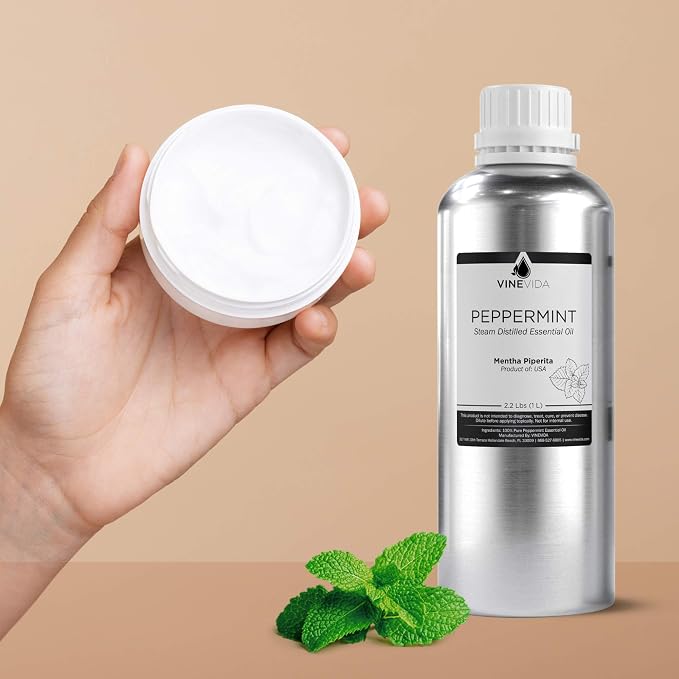VINEVIDA Peppermint Essential Oil - Gallon Peppermint Oil Undiluted - Bulk Gallon Essential Oil for Soap Making & Candle Scents - 32 oz
