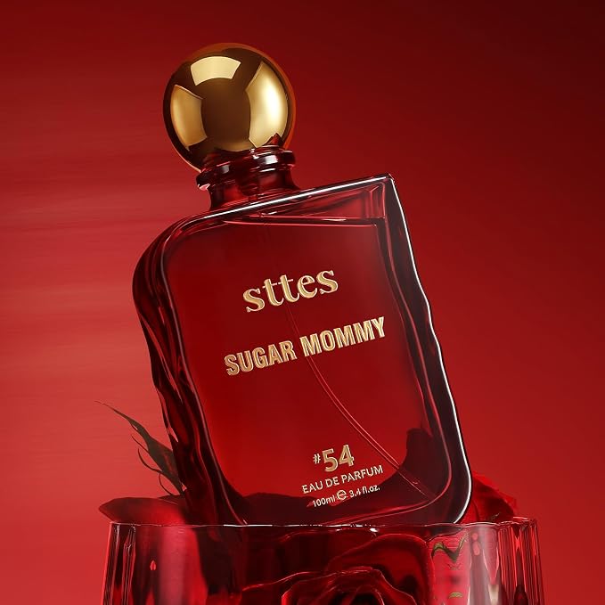 Sttes Sugar Mommy #54 Eau de Parfum for Women 3.4 Fl Oz / 100ml – Sweet Gourmand Perfume with Saffron, Almond & Jasmine, Amberwood Musk – Long Lasting Women's Fragrance Gift Perfume