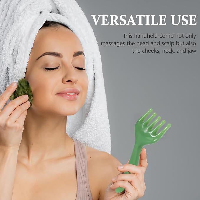 2pcs Resin Scalp Massager Tool and Finger Head Massager Comb Set for Scalp Relaxation, Meridian Acupoint Massage, Portable Head Scratcher for Home and Travel Use