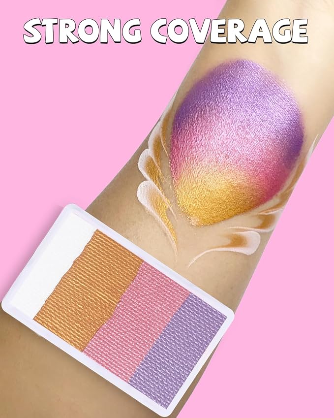 Anka Bella Professional Water Activated Rainbow Cake Face Paint（Dreamy Mermaind）50gm,Hypoallergenic, Non-Toxic,Face Body Painting Makeup