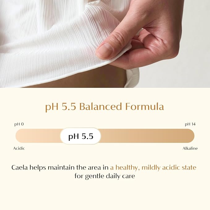 CAELA Feminine Wipes, pH-Balanced Intimate Wipes for Women, Individually Wrapped for Daily Freshness, Paraben-Free, With Lactobacillus Ferment Filtrate & Damask Rose Water, 15 Count