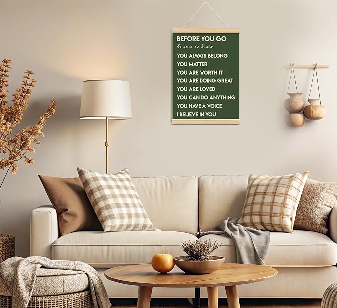 foedor Dark Green Health Positive Office Bedroom Classroom Wall Art Decor | Inspirational Therapist Signs Wall Art Decor For Kids Teen Girls Room Playroom Wall Decor Wood Posters Framed, 12x16 Inch