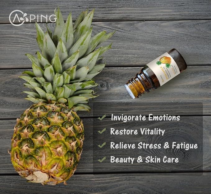 Peach & Pineapple Essential Oils - 100% Pure Organic Natural Plant Oils for Diffuser, Aroma, Spa, Massage, Yoga, Perfume, 2x10ML