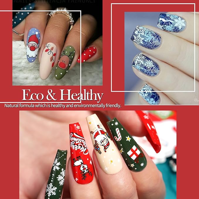Born Pretty Nail Stamping Polish, Fingernail Stamp Polish Set Manicure Print Nail Polish for Plates 12 Colors Bulk Gift Collection 10ml 0.34fl oz Ideal Gifts