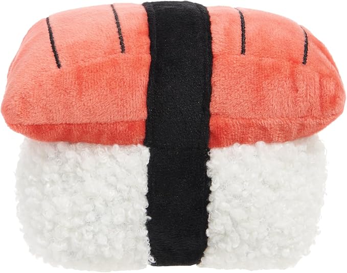 BarkBox Super Tasty Tuna Sushi Dog Toy - for Small to Medium Dogs | Plush Nigiri Toy with 2 Squeakers, Super Soft Fuzz & Fluffy Filling