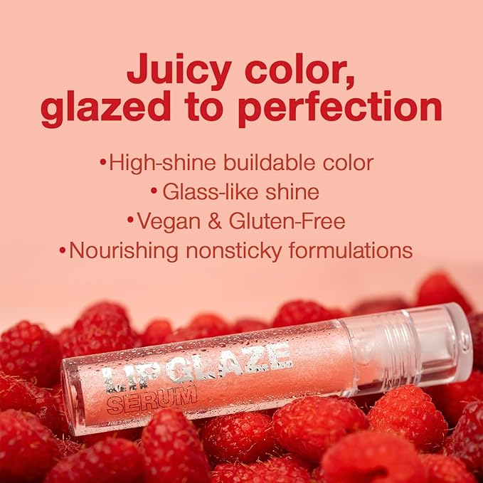 Palladio Lip Glaze Serum, Hydrating Lip Gloss with Peptides & Hyaluronic Acid for Plump, Smooth, and Nourished Lips – Vegan, High-Shine, Non-Sticky Finish (Crystal Ice)