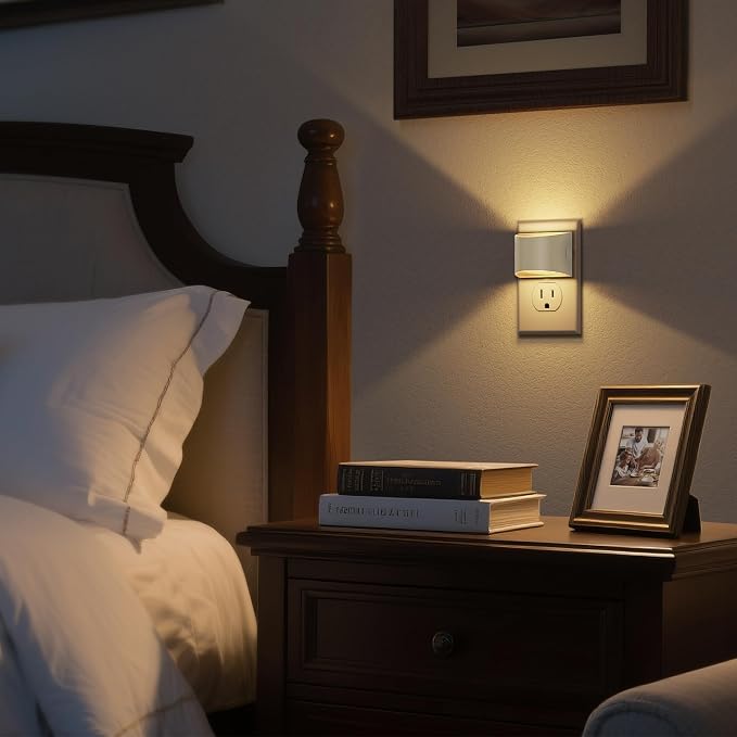 Night Light, Night Lights Plug into Wall, Adjustable, 3CCT | 3 Level Brightness Adjustable Plug in Night Light, Dusk to Dawn Sensor, Nightlights for Adults, Bedroom, Bathroom, 4 packs