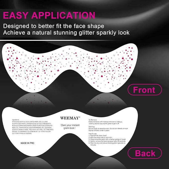 10 Pcs Rose-Silver Laser Glitter Freckles, Rose and Silver Glitter Freckles Face Tattoo, Waterproof Face Sparkle Freckles, Long-lasting 48h Temporary Tattoos for Women