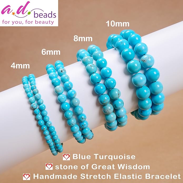 AD Beads Handmade Gemstone Stretch Elastic Bracelet Crystal Healing Reiki Nature's Beauty and Spiritual Essence Unisex