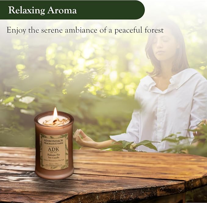 Adirondack Fragrance & Flavor Farm Balsam & Fir Scented Candle 20 Oz | Proudly Poured in The USA, Natural Aromatherapy Wax for Relaxation, Home Décor, Kitchen, Gift and Living Spaces