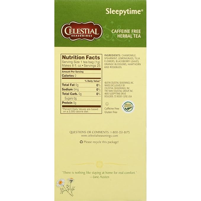 Celestial Seasonings Sleepytime Herbal Tea, 25 Tea Bags, (Pack of 2)