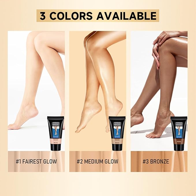 Leg Makeup Waterproof No Transfer, Leg Vein Cover up Makeup, Long-Lasting Body Concealer Makeup Lotion, Coverage for Vein, Scar, Tattoo for All Skin Tones (Fairest Glow)