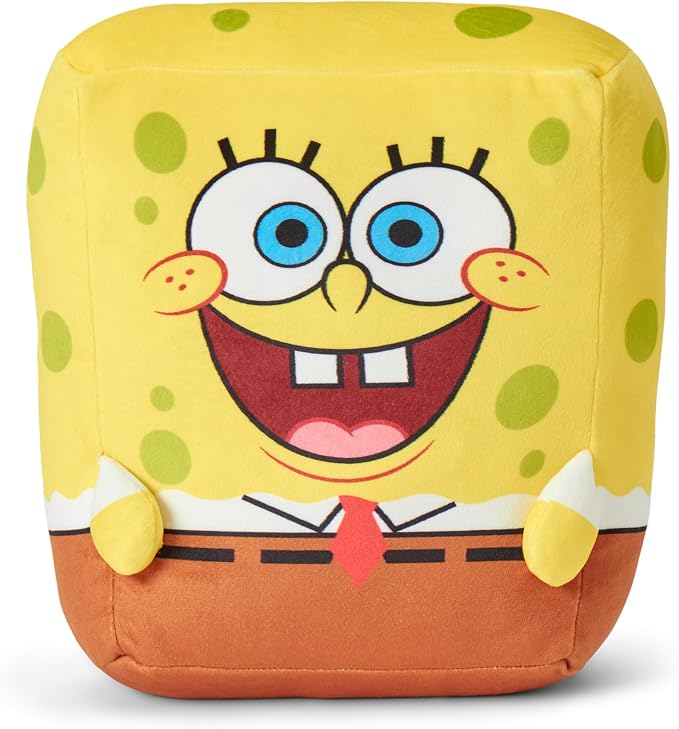 Northwest Spongebob Spongey Smiles Hugger Pillow & Silk Touch Throw Blanket Set, Stuffed Animal, 50x60 inch Blanket and 11 inch Plushie
