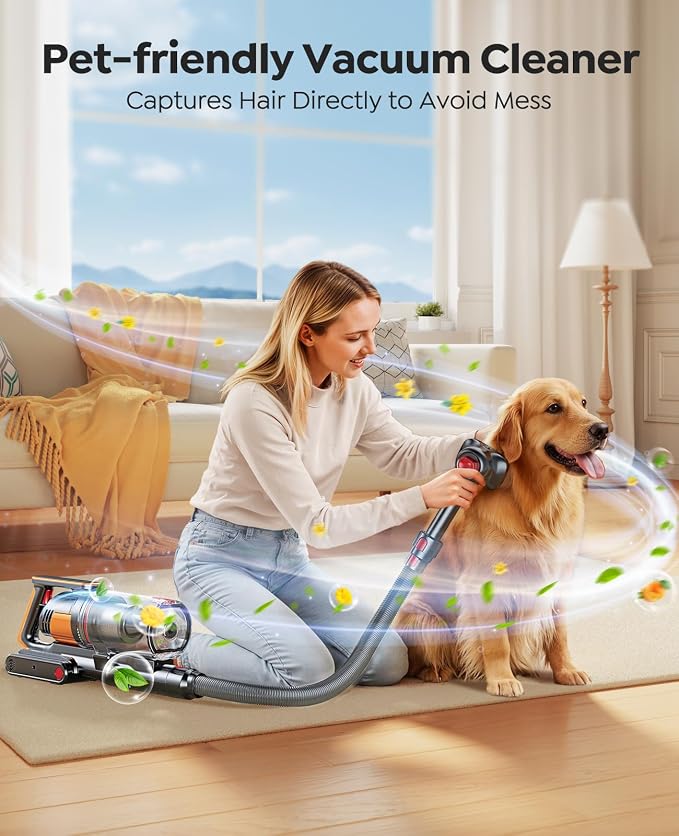 Cordless Vacuum Cleaner 55KPa 650W 70Mins Stick Vacuum Cleaners for Home | with Pet Brush, 3.3Ft Hose, Wall Mount Charging, Auto Mode, Touchscreen, Self-Standing Vacuum for Pet Hair/Carpet/Car