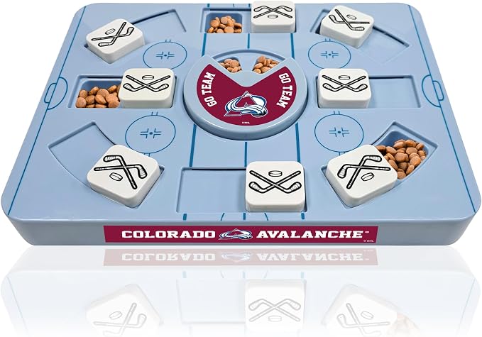 Pets First NHL Colorado Avalanche Large Puzzle Toy, New Size, Interactive Dog Treat & Slow Feeding Toy