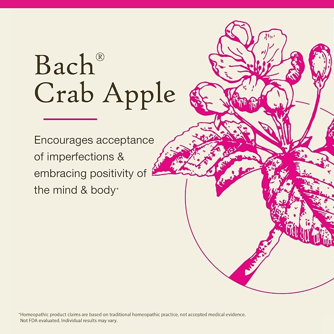 Bach Original Flower Remedies, Crab Apple - Accept Imperfections - Natural Homeopathic Flower Essence for Emotional Balance - Vegan, Gluten Free, Sugar Free - 20mL Dropper